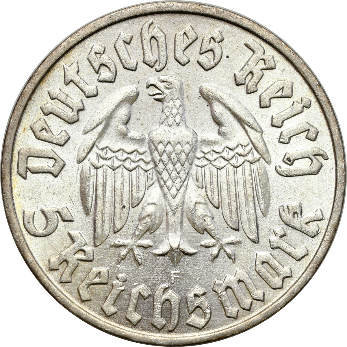 Niemcy. III Rzesza. 5 marek 1933 F, Stuttgart – Luther – PIĘKNE i RZADKIE
